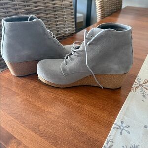 Papillio Gray Suede Wedge Boots